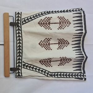 Mo Maya Tara Halter Mini Skirt Linen White Black S / M
